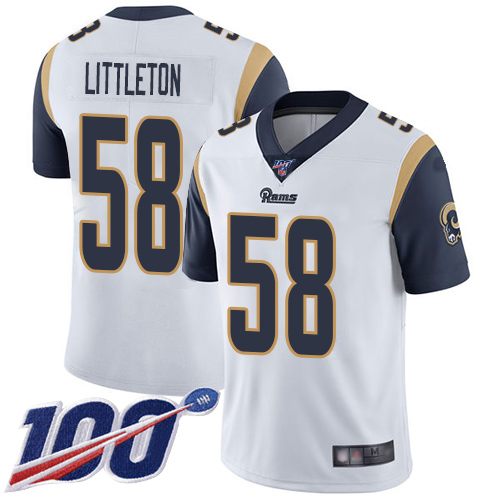 Los Angeles Rams Limited White Men Cory Littleton Road Jersey NFL Football 58 100th Season Vapor Untouchable